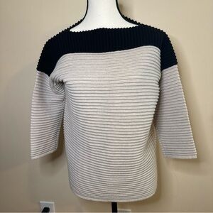 Kokun women’s tan& black pull over sweater wool/cashmere blend XS